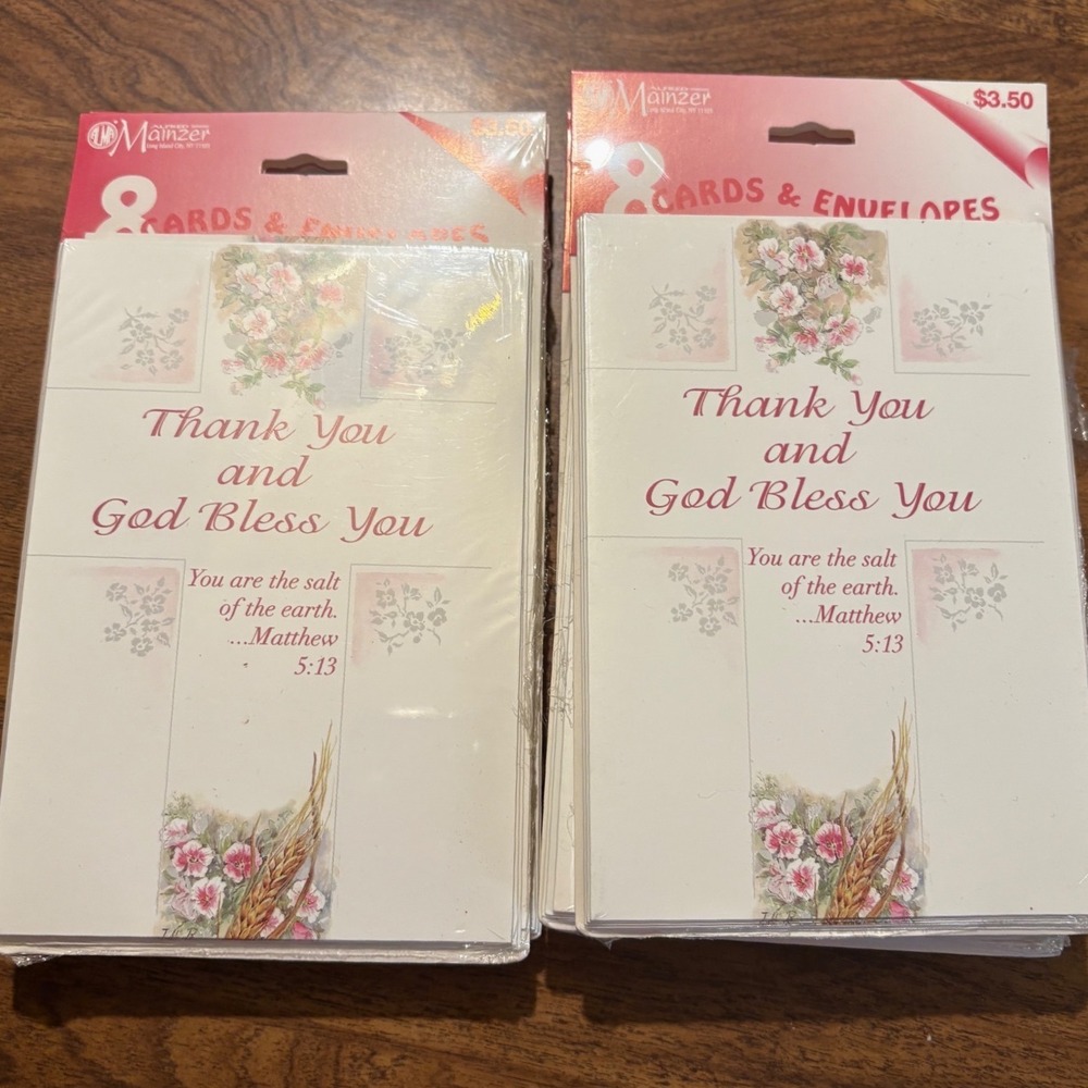 56 Religious Thank You Cards Matthew 5:13‎ Floral Cross Baptism Fist Communion